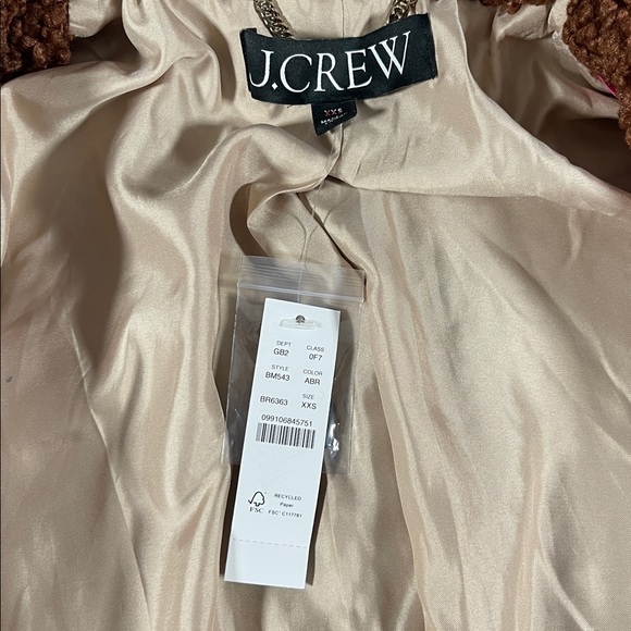NWT J.Crew Women’s Teddy Sherpa Coat Size XXS - Picture 12 of 15